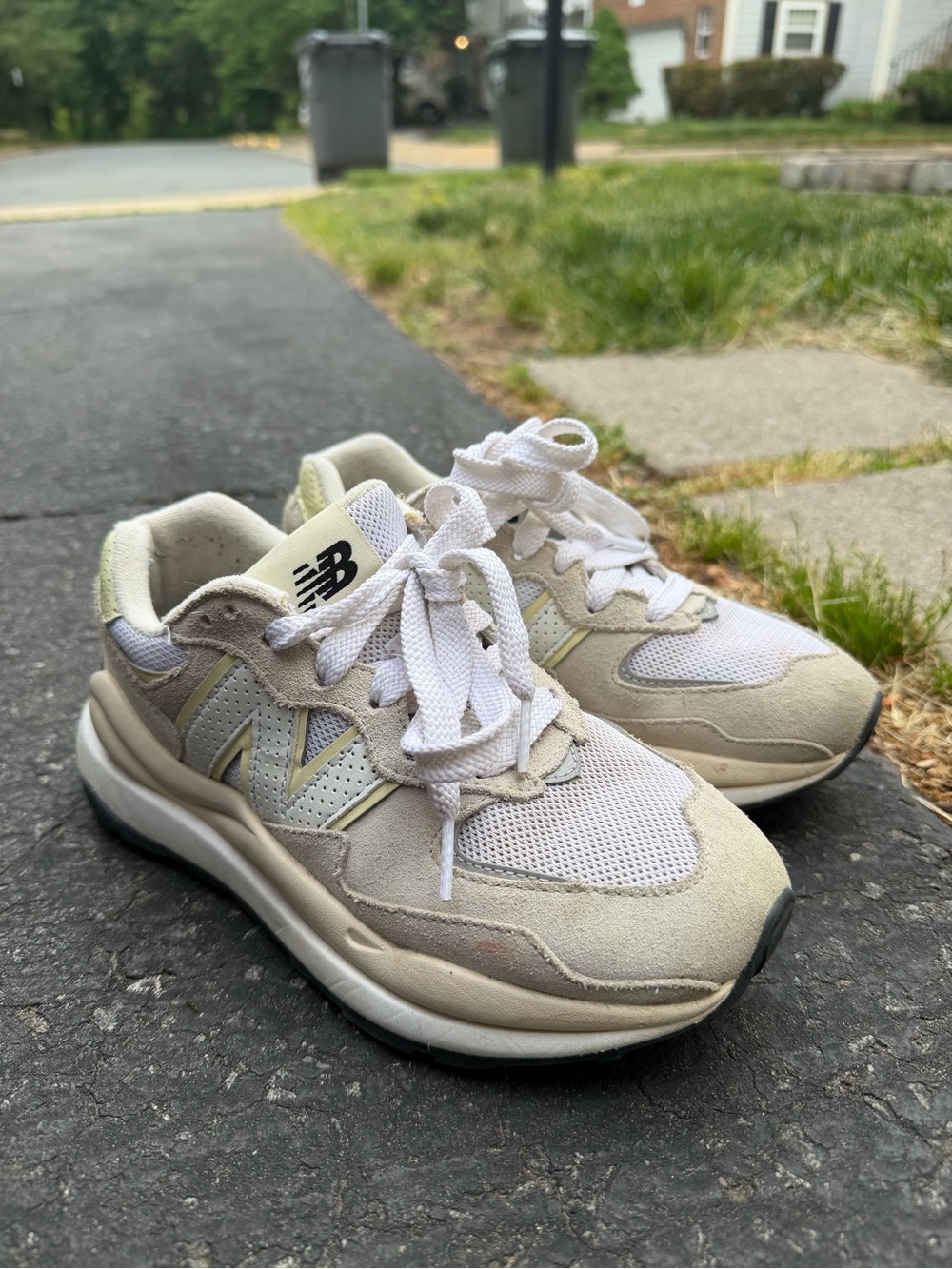 New Balance Beige and White Women's Sneakers